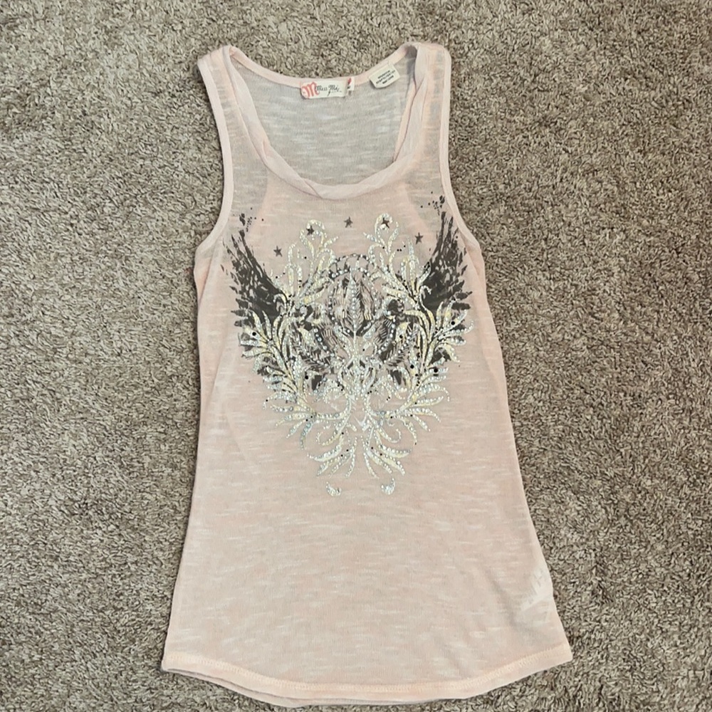 Pink miss me tank top